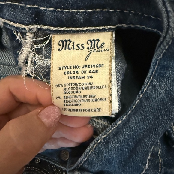 Miss Me Women's Boot Cut Fleur De Lis Designer Jeans, Size 27 Style JP5145B2 - Picture 4 of 10